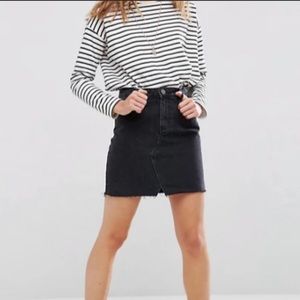 H&M Black Denim Miniskirt
